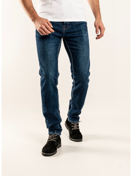 1099 Slim Fit Mavi Yıkamalı Rahat Denim Erkek Jeans