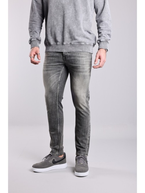333 Slim Fit Gri Yıkamalı Rahat Denim Erkek Jeans