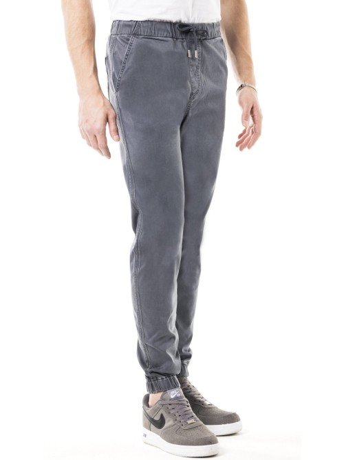 339 Paça Lastikli Gri Gabardin Pantolon