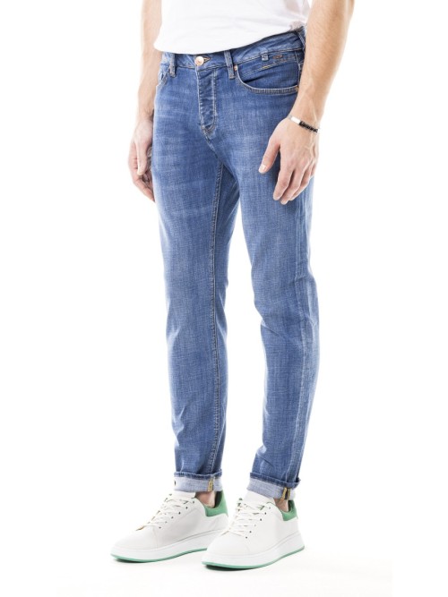 1099 Slim Fit Mavi Yıkamalı Rahat Denim Erkek Jeans
