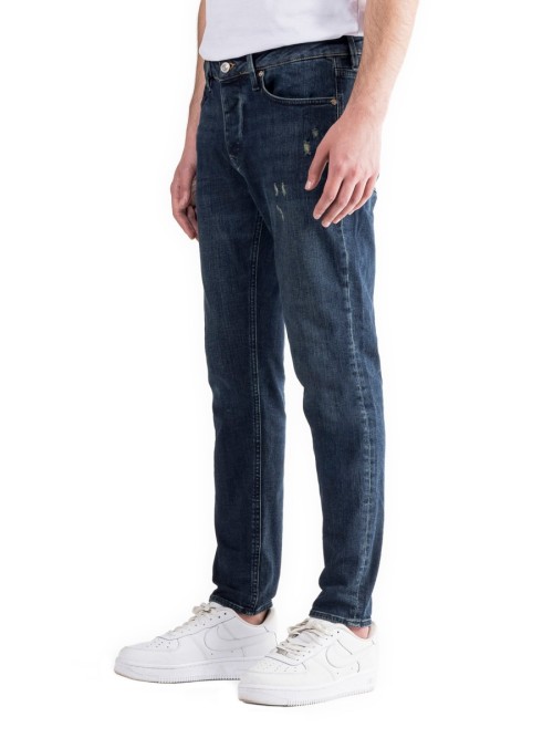 0020 Süper Slim Fit Koyu Lacivert Rahat Denim Erkek Jeans
