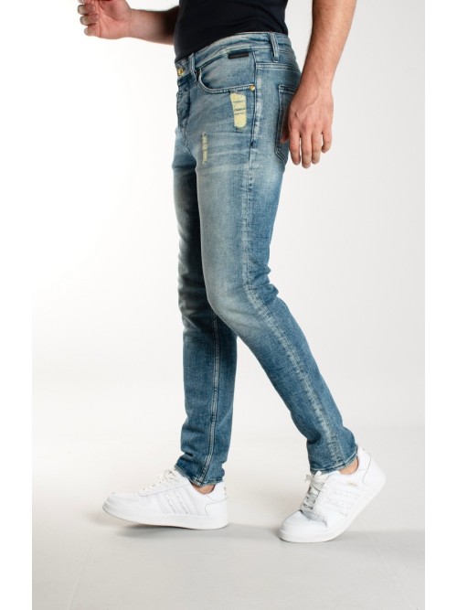 1099 Slim Fit Yırtıklı Cepte Özel Detaylı Rahat Erkek Jeans 