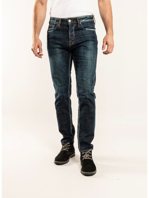 1099 Slim Fit Lacivert Yıkamalı Rahat Denim Erkek Jeans
